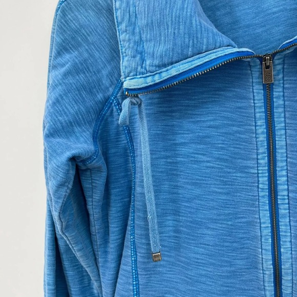Tommy Bahama Full Zip Sweatshirt Women's Size S Blue Mock Neck Collared Pockets - Picture 6 of 9